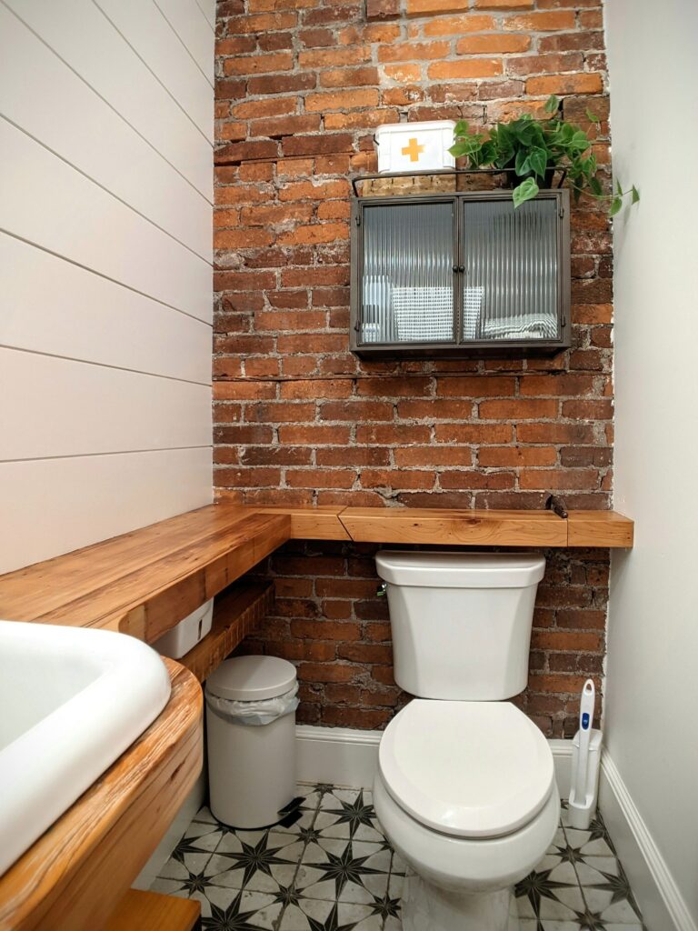 Half Bath Before & After - Charlotte House Revival